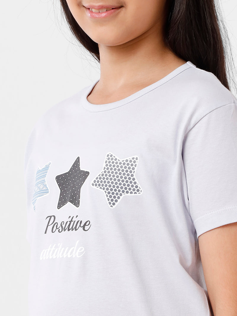 Kids – Girls Printed Pyjama Set Grey Dawn