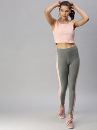 De Moza Ladies Rib Crop Top Peach