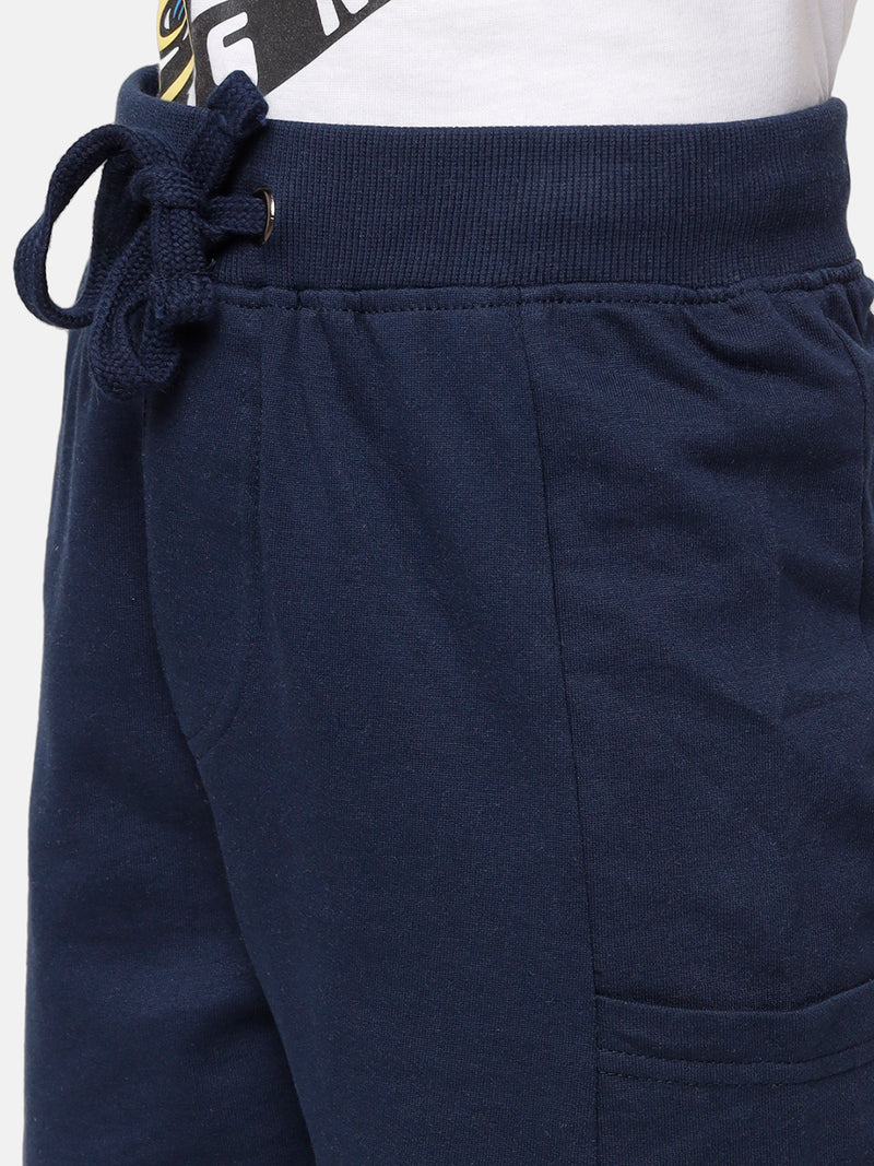 PIPIN Kids - Boys Shorts Knit Bottom Printed Cotton Dark Navy Blue - De Moza