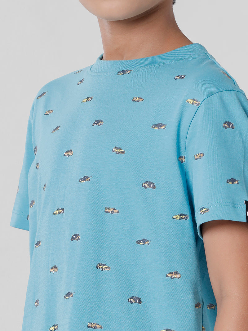 PIPIN Boys Printed T-shirt Light Blue