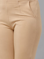 De Moza Womens Cigarette Pant Solid Cotton Skin - De Moza