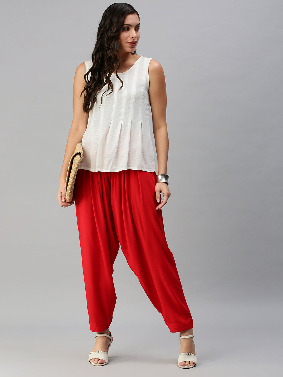 Buy Go Colors! Cream Regular Fit Dhoti Pants for Women Online @ Tata CLiQ