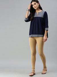 De Moza Ladies Ankle Length Leggings Solid Cotton Skin - De Moza