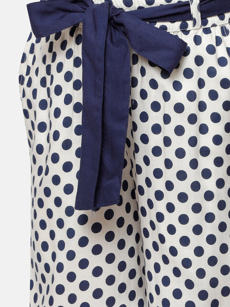 Kids - Girls Printed Palazzo Navy Blue