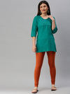 De Moza Ladies Leggings Ankle Length Solid Cotton Rust - De Moza