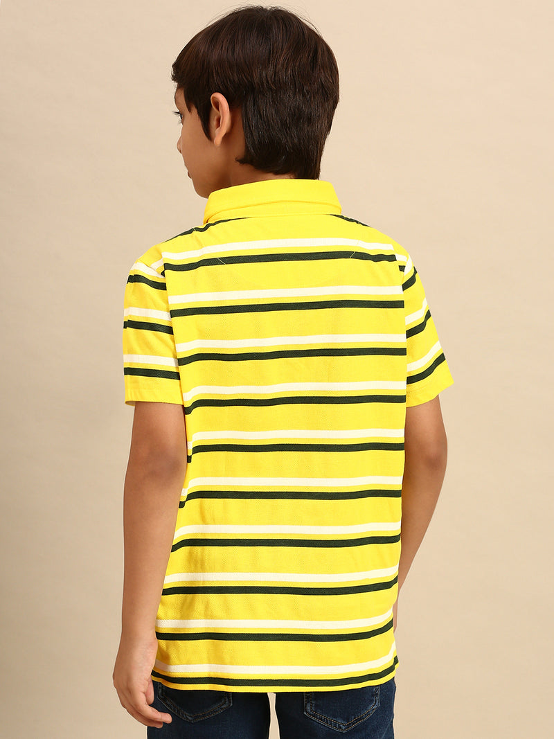 Kids - Boys Printed Half Sleeve T-Shirt Yellow