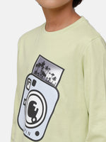 Kids - Boys Printed Full Sleeve T-Shirt Lily Green