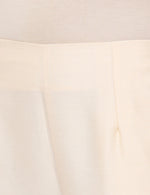 De Moza Ladies Straight Pant Solid Silk Beige - De Moza