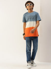 Pack of 2 Pipin Boys Printed T-shirts Orange & Blue