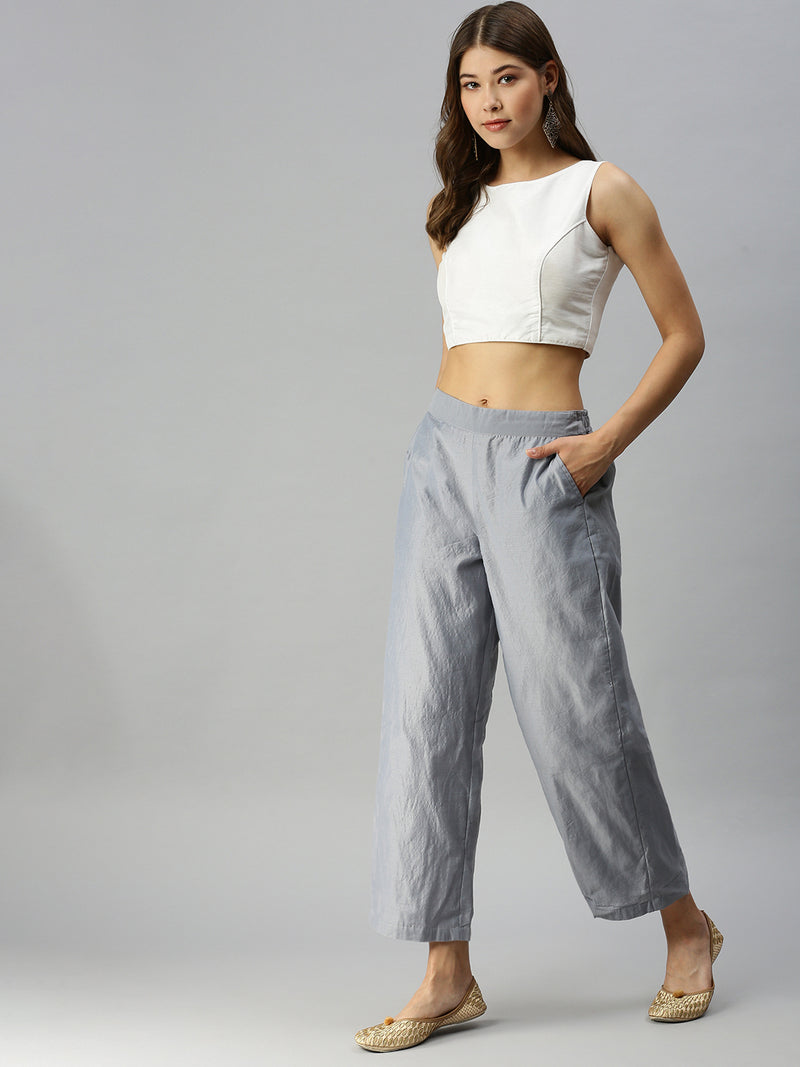 De Moza Ladies Palazzo Steel Grey