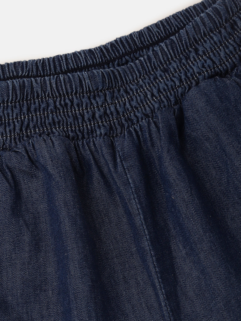 PIPIN Girls Jeans Solid Cotton Mid Blue - De Moza