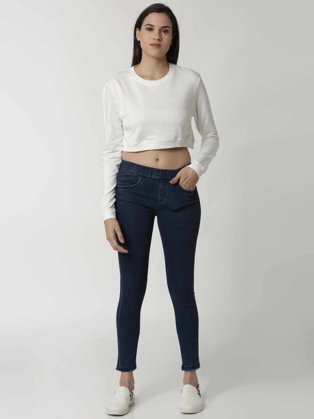 De Moza Ladies Offwhite full sleeve Sweat Shirt - De Moza (4334282735679)