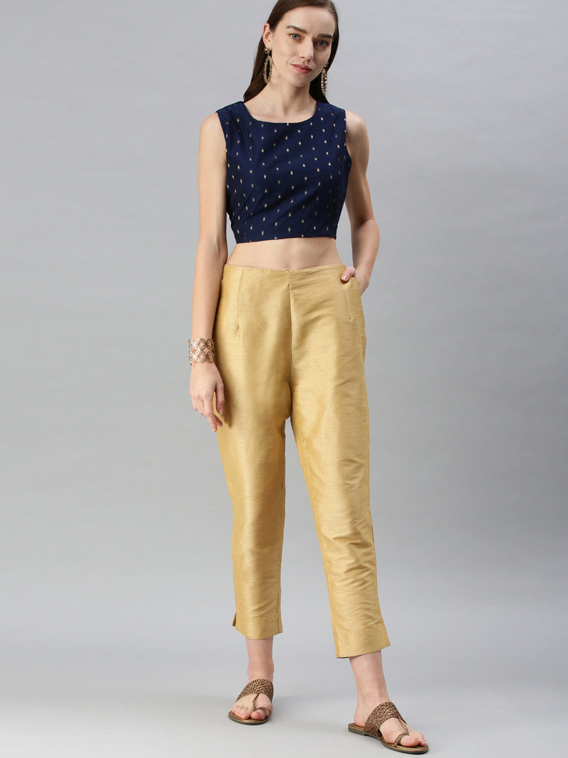 De Moza Women's Printed Blouse Navy Blue