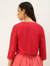 De Moza Womens Ethnic Jacket Red
