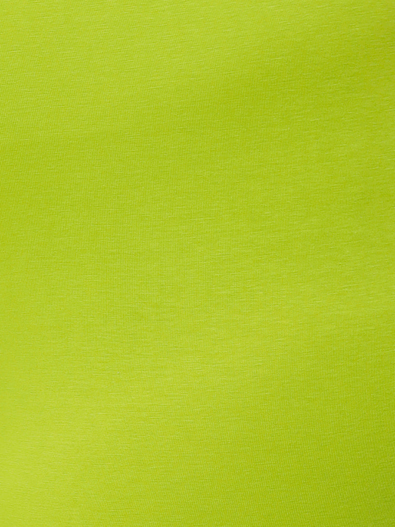 De Moza Ladies Plus Ankle Length Leggings Solid Cotton Lime - De Moza