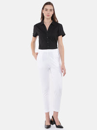 De Moza Women's Cigarette Pant White
