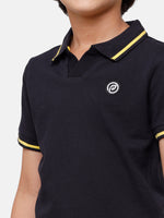 Kids - Boys Printed Half Sleeve T-Shirt Dark Navy Blue