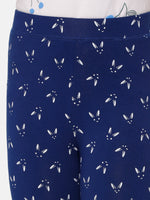 Kids – Girls Printed Leggings Navy Blue