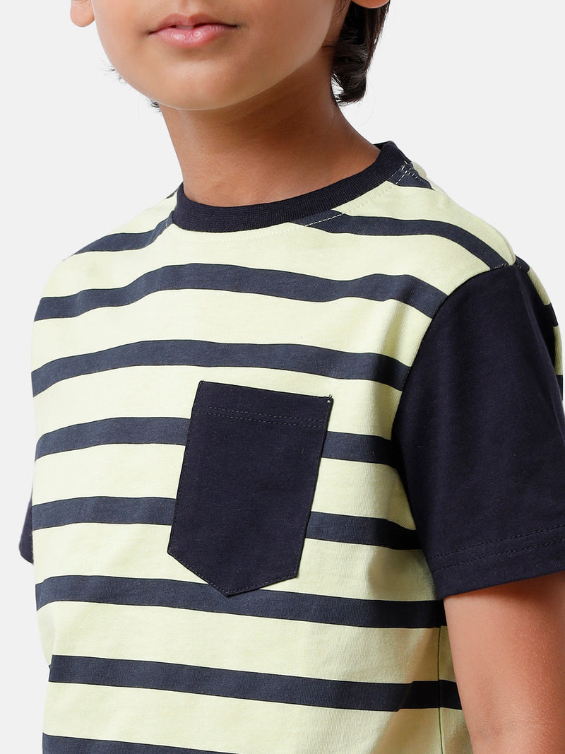 Kids - Boys Printed Half Sleeve T-Shirt Lily Green