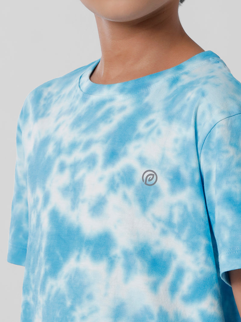 Kids - Boys Printed Half Sleeve T-Shirt Malibu Blue