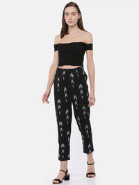 De Moza Ladies Straight Pant  Solid Cotton BLACK - De Moza