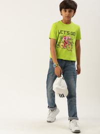Pack of 2 Pipin Boys Printed T-shirts Lime & Steel Grey