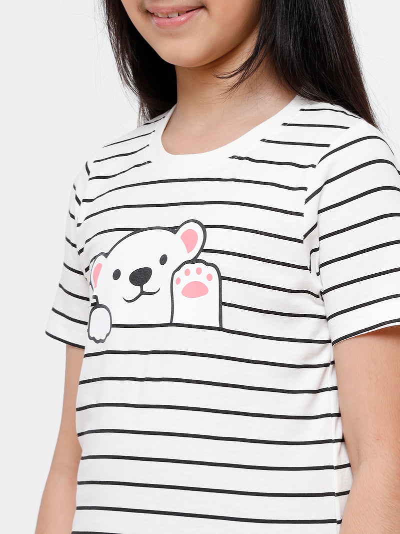 Kids - Girls Printed Top Cloud Dancer