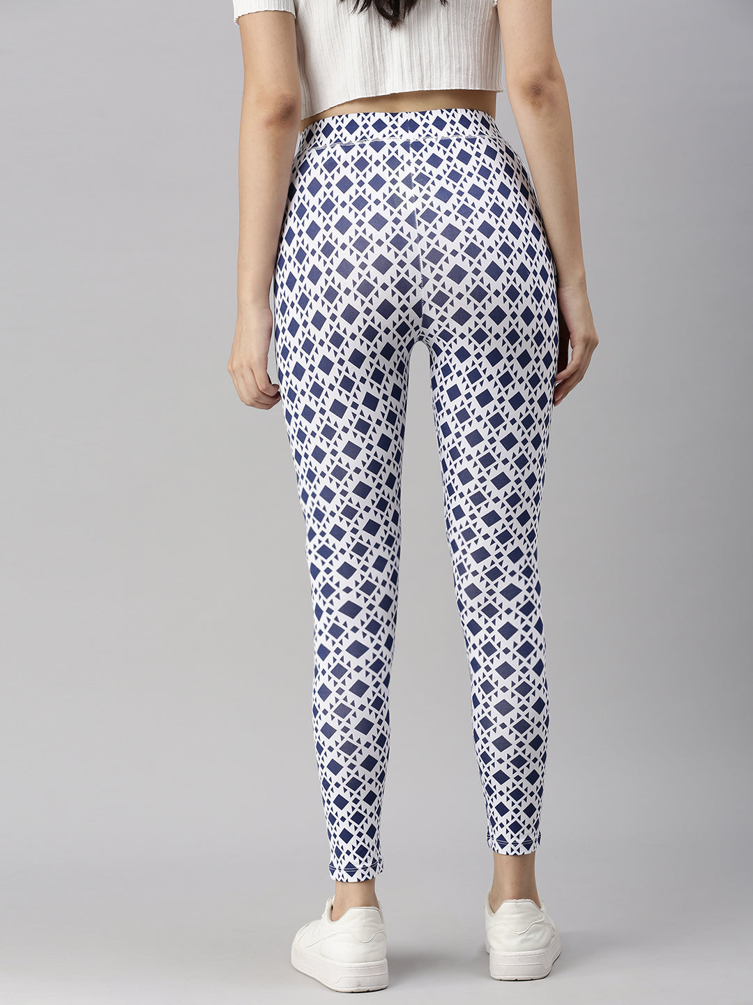 De Moza Ladies Printed Leggings Navy Blue