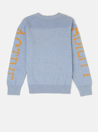 Kids - Boys Winter Sweatshirt Bright Blue Melange - De Moza