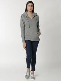 De Moza Ladies Sweat Shirt Grey Melange - De Moza (4334995996735)