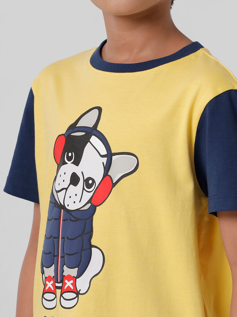 PIPIN Boys Printed T-shirt Yellow