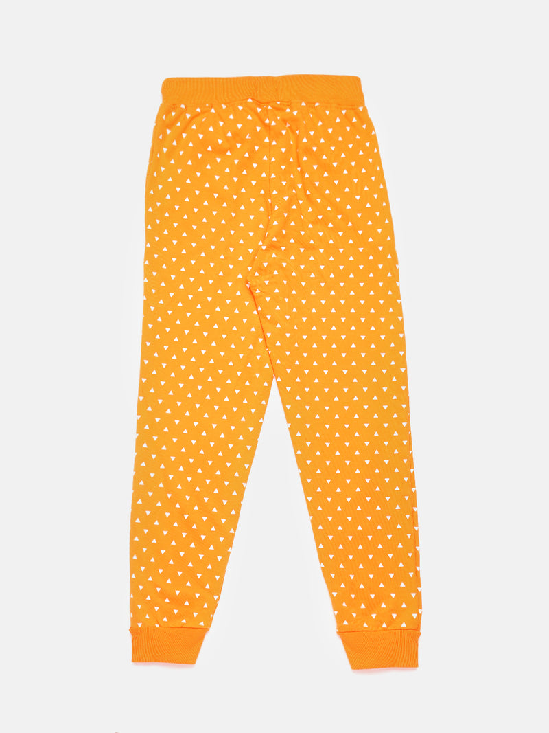 Kids - Girls Printed Jogger Orange