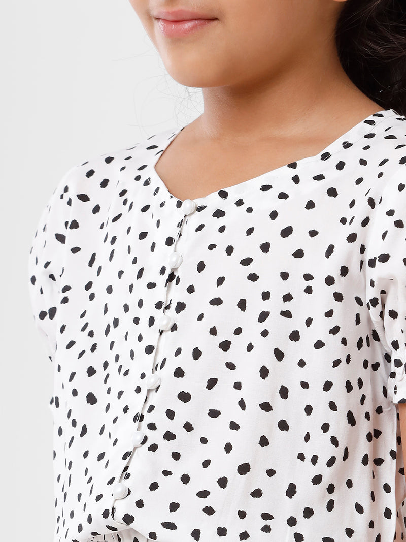 Kids - Girls Printed Top White