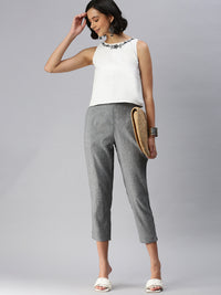 De Moza Ladies Straight Pant Dark Grey