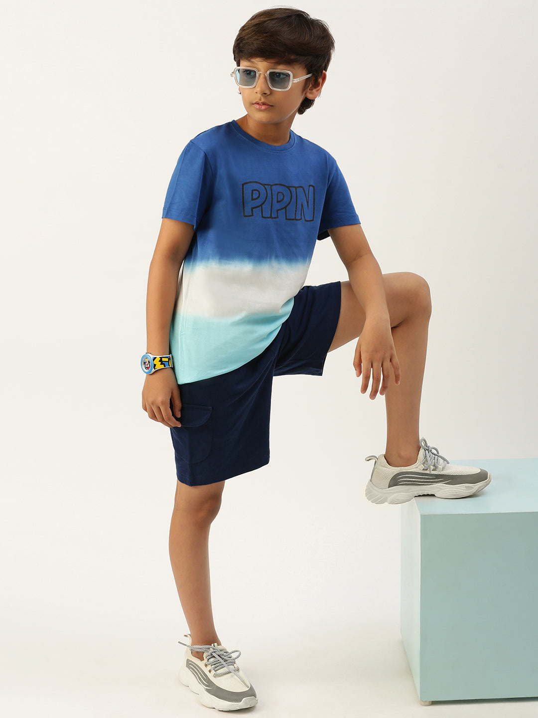 Pack of 2 Pipin Boys Printed T-shirts Light Blue & Red