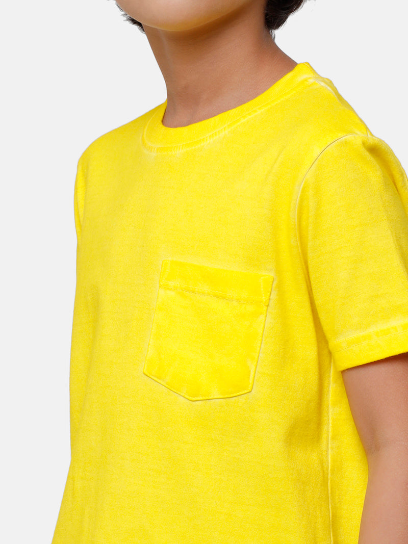 Kids - Boys Half Sleeve T-Shirt Lemon Yellow