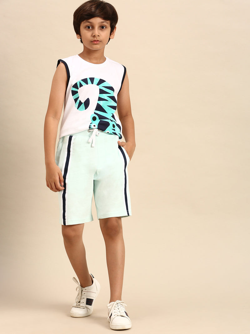 Kids - Boys Printed Shorts Mint
