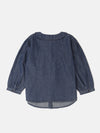 PIPIN Girls Full Sleeve Top Solid Cotton Blue - De Moza