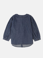 PIPIN Girls Full Sleeve Top Solid Cotton Blue - De Moza