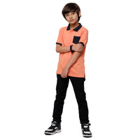 Pack of 2 Pipin Boys T-shirt Orange Melange & Grey Melange