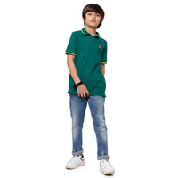 Pack of 2 Pipin Boys T-shirt Bottle green & Offwhite