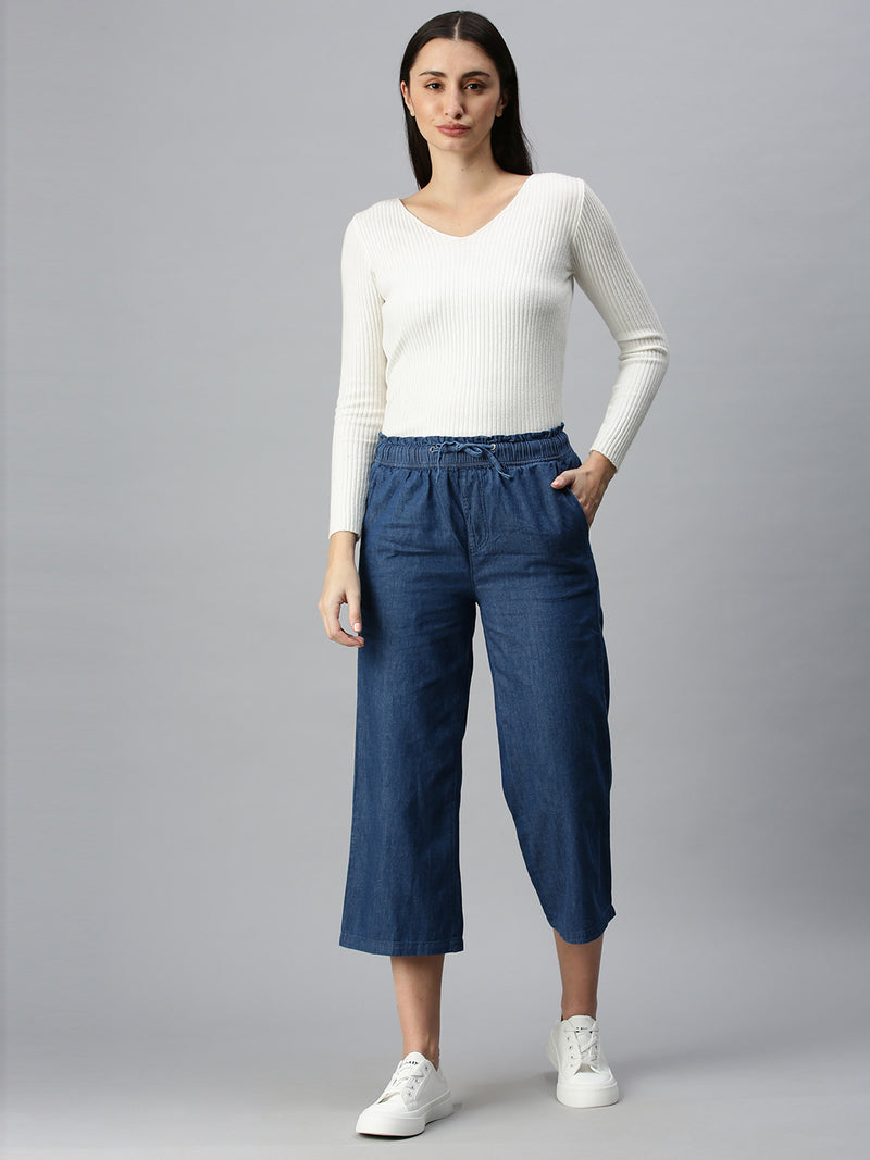 De Moza Ladies Palazzo Mid Blue