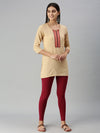 De Moza Women's Premium Ankle Length Leggings Solid Cotton Wine - De Moza