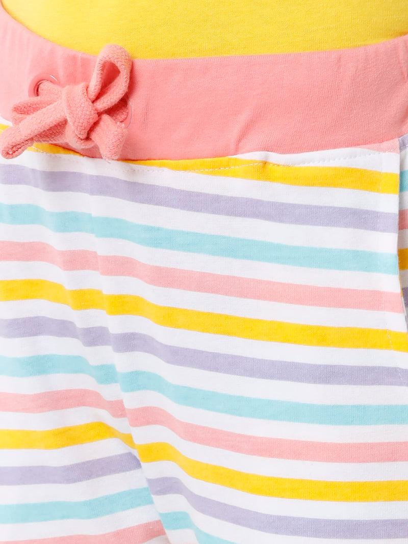 Kids – Girls Printed Straight Pant Pink