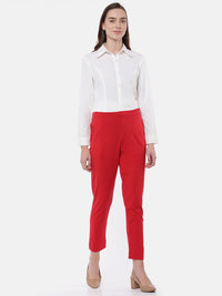 De Moza Women's Cigarette Pant Red