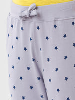 Kids – Girls Printed Straight Pant Violet Grey