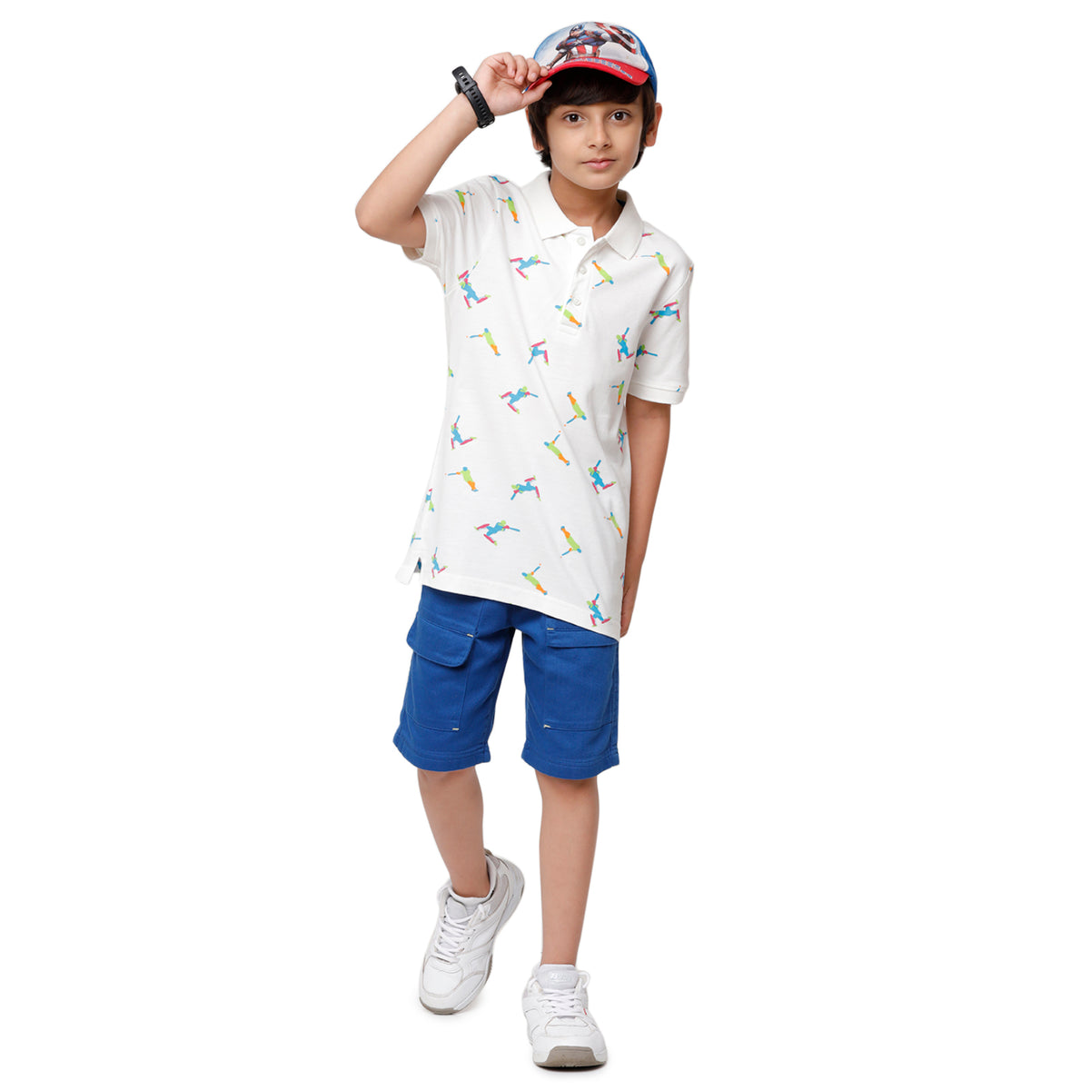 Pack of 2 Pipin Boys T-shirt Offwhite & Navy Blue