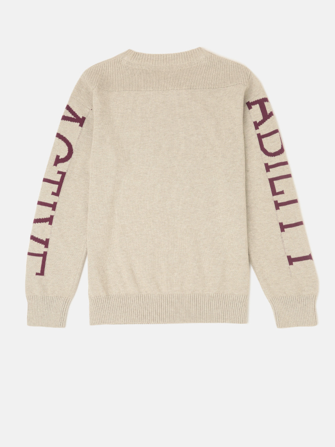 Kids - Boys Winter Sweatshirt Bright Beige Melange - De Moza