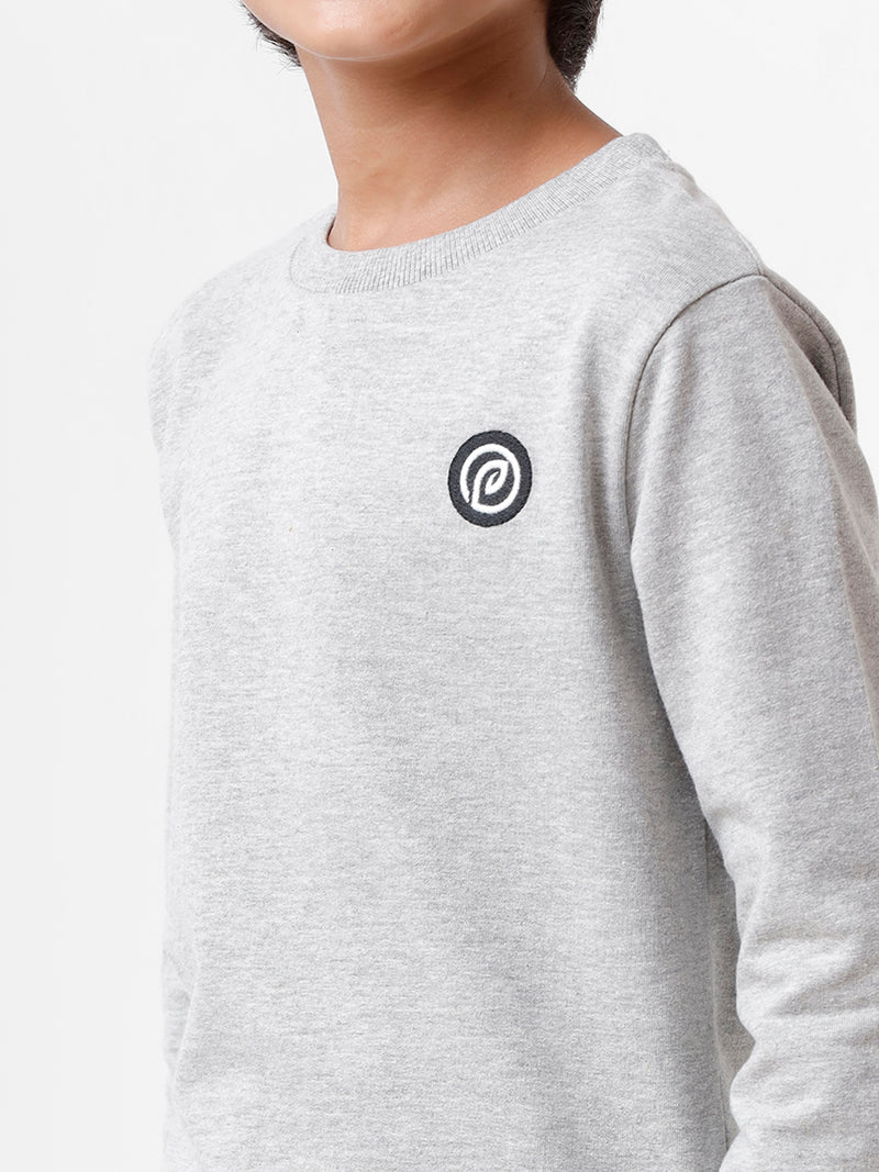 Kids - Boys Printed Sweatshirt Grey Melange