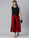 De Moza Women’s Printed Culottes Maroon